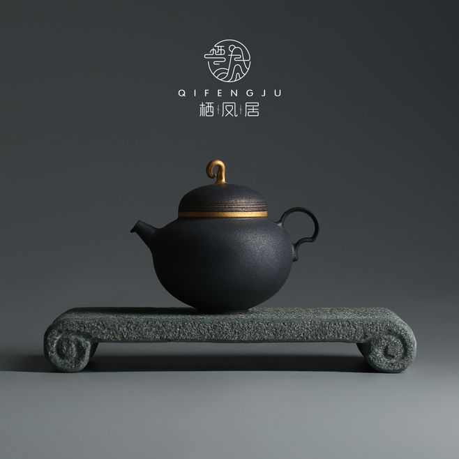 棲鳳居青石案幾茶托 新中式石雕干泡茶臺(tái)的藝術(shù)與實(shí)用